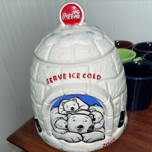 Coca-Cola Igloo Cookie Jar with Polar Bears